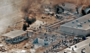 Smoke rises from the Reeves County Detention Center in Pecos Texas 2009 Source dailymailcouk | MR Online Smoke rises from the Reeves County Detention Center in Pecos Texas 2009 Source dailymailcouk