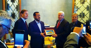 US Senators John McCain and Lindsey Graham with Libyan Islamic Fighting Group leader Abdelhakim Belhaj during NATOs regime change war on Libya To Belhajs left is the slain US ambassador to Libya Christopher Stevens | MR Online US Senators John McCain and Lindsey Graham with Libyan Islamic Fighting Group leader Abdelhakim Belhaj during NATOs regime change war on Libya To Belhajs left is the slain US ambassador to Libya Christopher Stevens