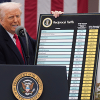 President Donald Trump speaks during an event to announce new tariffs in the Rose Garden at the White House, April 2, 2025. [AP Photo/Mark Schiefelbein]